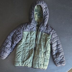 Eddie Bauer Kids Green and Black Puffer Jacket
